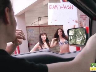 Desperate for Spring Break Cash Chloe Sky Has Car Wash Idea - Public Handjobs