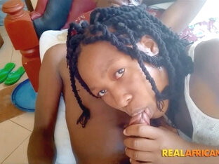Real Homemade Amateur African Girlfriend Sucking BBC in Sex Tape