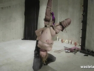 Spun Upside Down This Horny Blonde Is Owned With Bdsm Kinky Hogtied Fetish