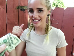 Naomi Woods And Brick Danger - Teen With Braids Getting Pounded For Cash In The Abandoned Building