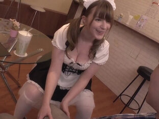 B3D2202- A lewd blowjob from a blonde beauty clerk at a maid cafe