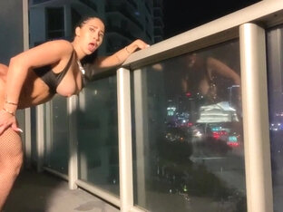 Porn Babe Big Ass Hard Fucked On Hotel Balcony Public Voyeur