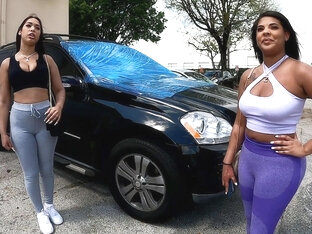 Zoey Reyes, Ariel Pure Magic Take Turns On A Dick To Get Car Their Fixed - BangRoadsideXxx