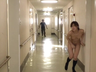 B3E3003- An office lady who was smeared with an aphrodisiac by a molester is running away while squirting naked.