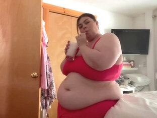 Ssbbw Beautiful Women Eating For Belly Fat Gain #bigbelly