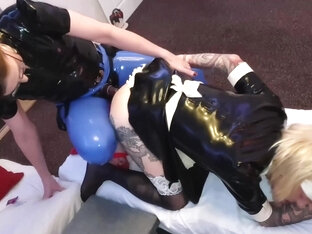 Latex Maid Charlotte Gets Pegged Spanked And Fucked By Mistress Lisa And Lucy