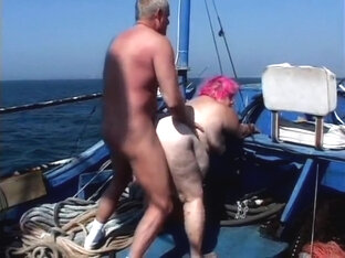 Redhead Bbw Gets Drilled Doggy Style On A Boat