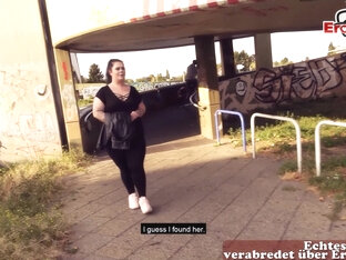 German chubby bbw teen picked up in public and fucked on street