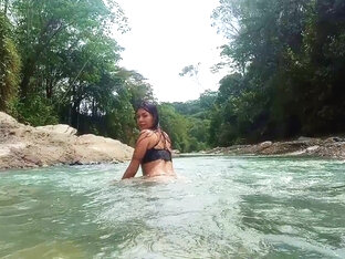 Ts Angelique - Hard Cum In A Tropical River 5 Min